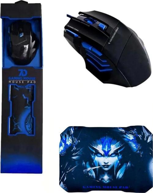 3200Dpi Usb Kablolu Kırmızı Siyah Gaming Optik Mouse Pad Hediyeli