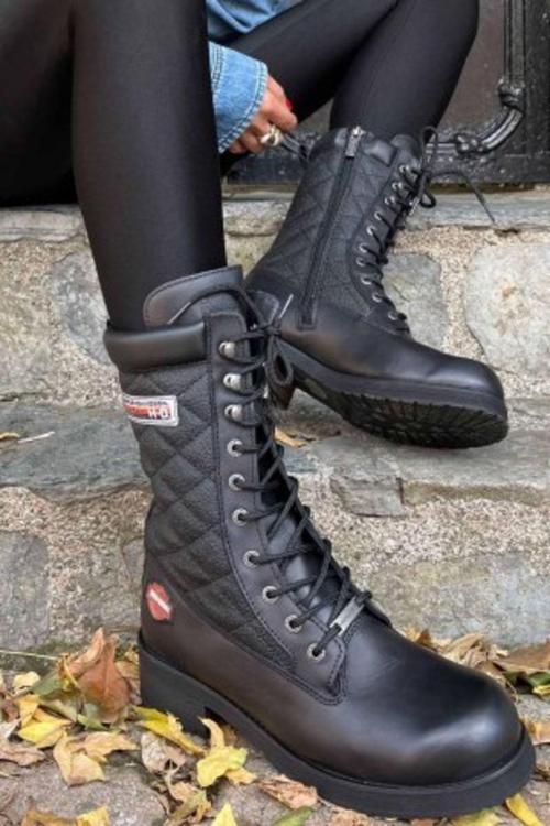 Rose Black Deri Kadın Bot