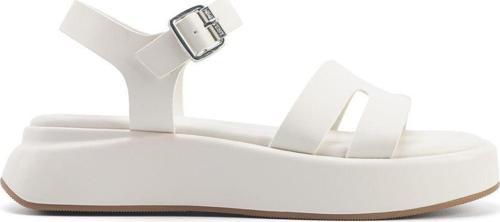 Velart 5Fx Kırık Beyaz Kadın Kalın Taban Sandalet