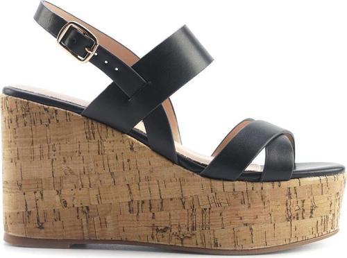 Monsa 5Fx Siyah Kadın Dolgu Topuk Sandalet