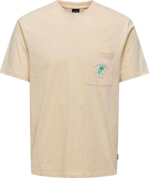 O Yaka Baskılı Pudra Erkek T-Shirt Onskrıstopher Reg Pocket Ss Tee