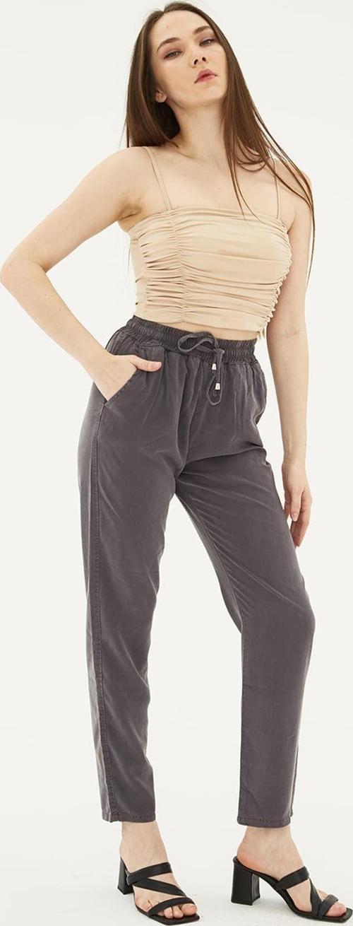 Comfort Fit Yüksek Bel Düz Paça Pantolon Pantolon 25Y0477K1