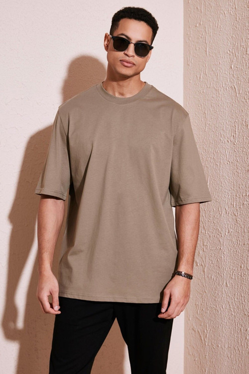 8417 Bisiklet Yaka Oversize Erkek Tişört