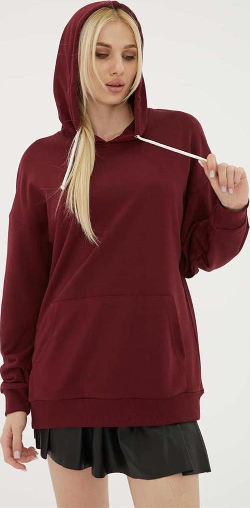 Kapüşonlu Kanguru Cepli Sweat Bordo