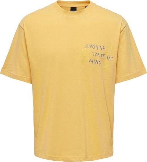 O Yaka Baskılı Turuncu Erkek T-Shirt Onsmanı Lıfe Rlx Hıdeout Ss Tee