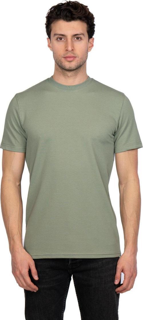 Hscstore Erkek Bisiklet Yakalı Basic Elma Yeşili Tişört - 8402