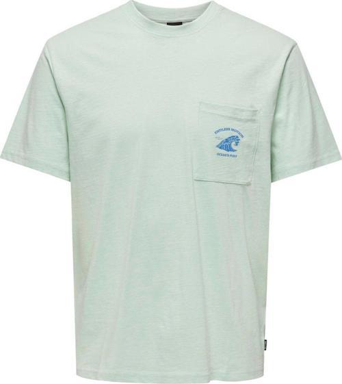 O Yaka Baskılı Mint Erkek T-Shirt Onskrıstopher Reg Pocket Ss Tee