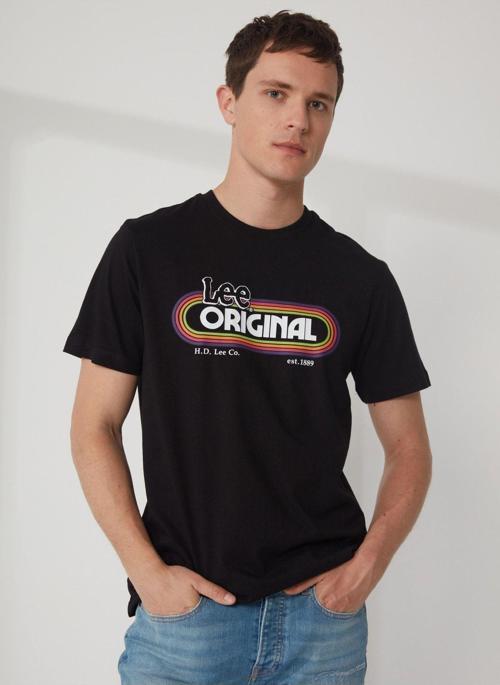 Bisiklet Yaka Siyah Erkek T-Shirt L231733001_Bisiklet Yaka T-Shirt