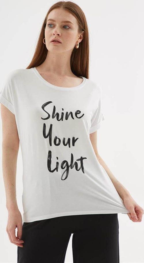 Baskılı Bluz Beyaz