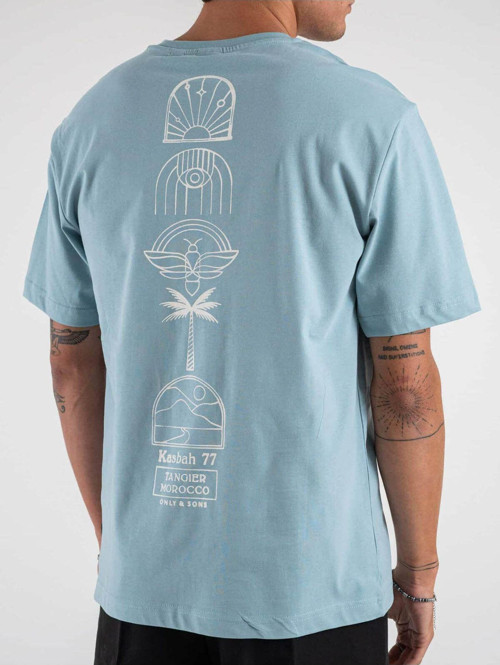 Erkek T-Shirt Açık Mavi 22029484 Onsmalık Lıfe Rlx Ss Tee