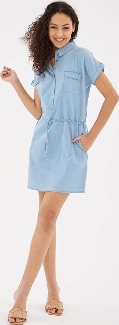 Pamuklu Regular Fit Mini Elbise Elbise 24Y0351K1