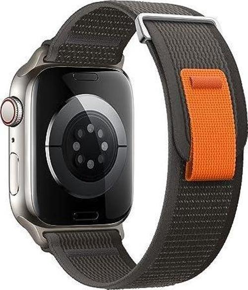 Akıllı Saat Watch için Uyumlu 42MM 44MM 45MM 49MM 1/2/3/4/5/6/se/7/8/ultra Hasır Kordon ve Kayışı Koyu Gri(Tu