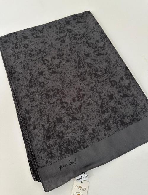 Desenli Pamuk Gold Silvia Antrasit Şal HFW0311