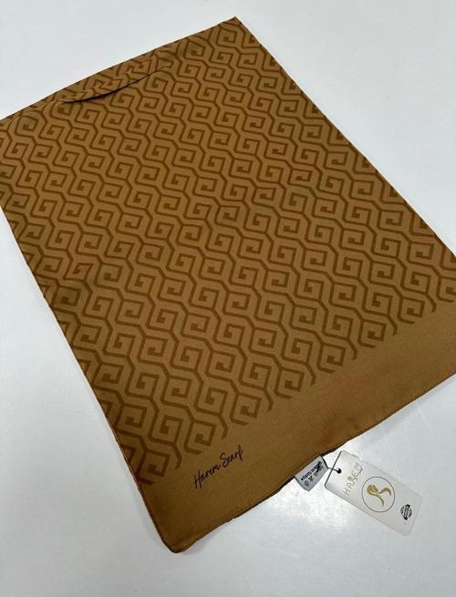 Desenli Pamuk Gold Stella Şal HFW0402
