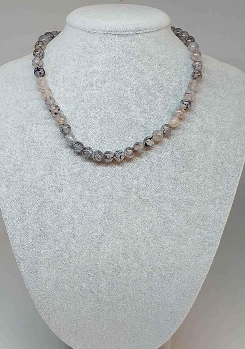 Akik Taşı Kolye 8mm (23570) (klipsli)