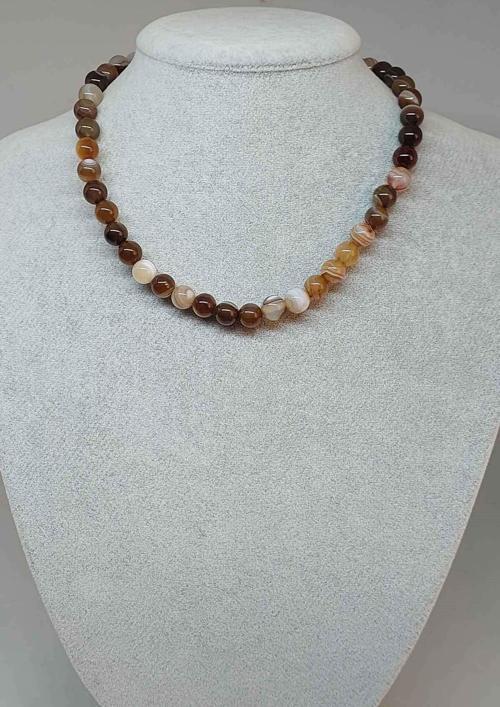Akik Taşı Kolye 8mm (24010) (klipsli)