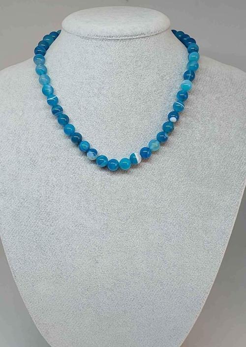 Akik Taşı Kolye 8mm (4001) (klipsli)