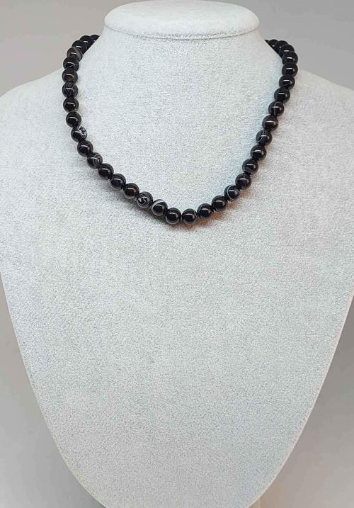 Akik Taşı Kolye 8mm (4102) (klipsli)