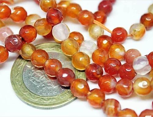 Akik Taşı Faset Kesim 6mm/10 Adet (7445)