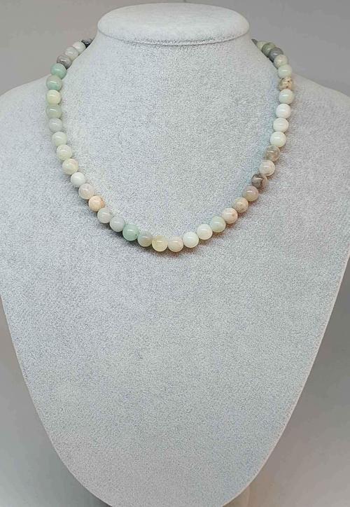 Amazonit Taşı Kolye 8mm (klipsli)