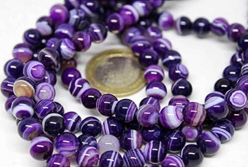 Akik Taşı Mor 8mm/5 Adet (7777-1)