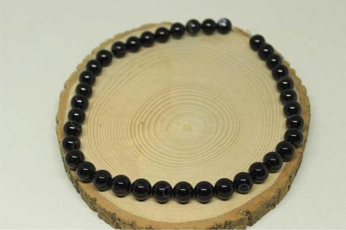 Akik Taşı YARIM Dizi 10mm (23575) (18cm uzunluğundadır)