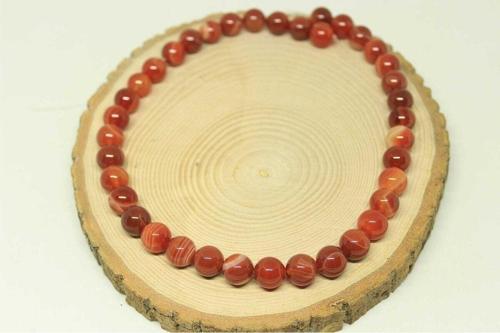 Akik Taşı YARIM Dizi 10mm (23580) (18cm uzunluğundadır)