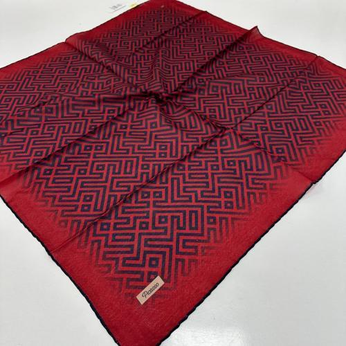 Jakarlı Soft Eşarp Bordo - Lacivert LDFZ0502