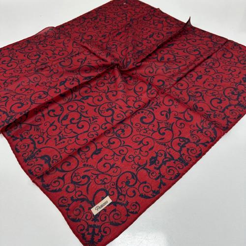 Jakarlı Soft Eşarp Bordo - Lacivert LDFZ0508