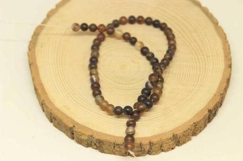 Akik Taşı Yarım Dizi 6mm (27905) (18cm Uzunluğundadır)