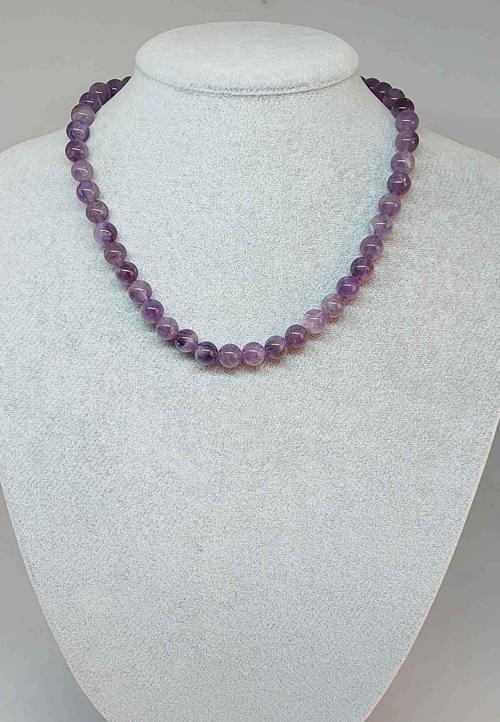 Ametist Taşı Kolye 8mm (klipsli)