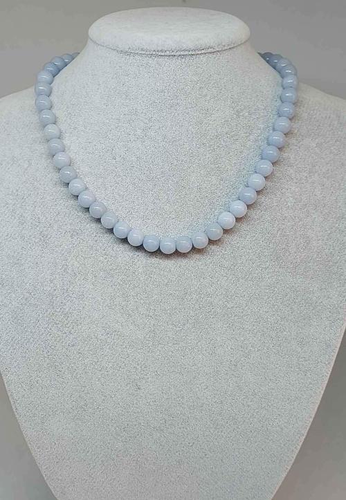 Angelit Taşı Kolye 8mm (klipsli)