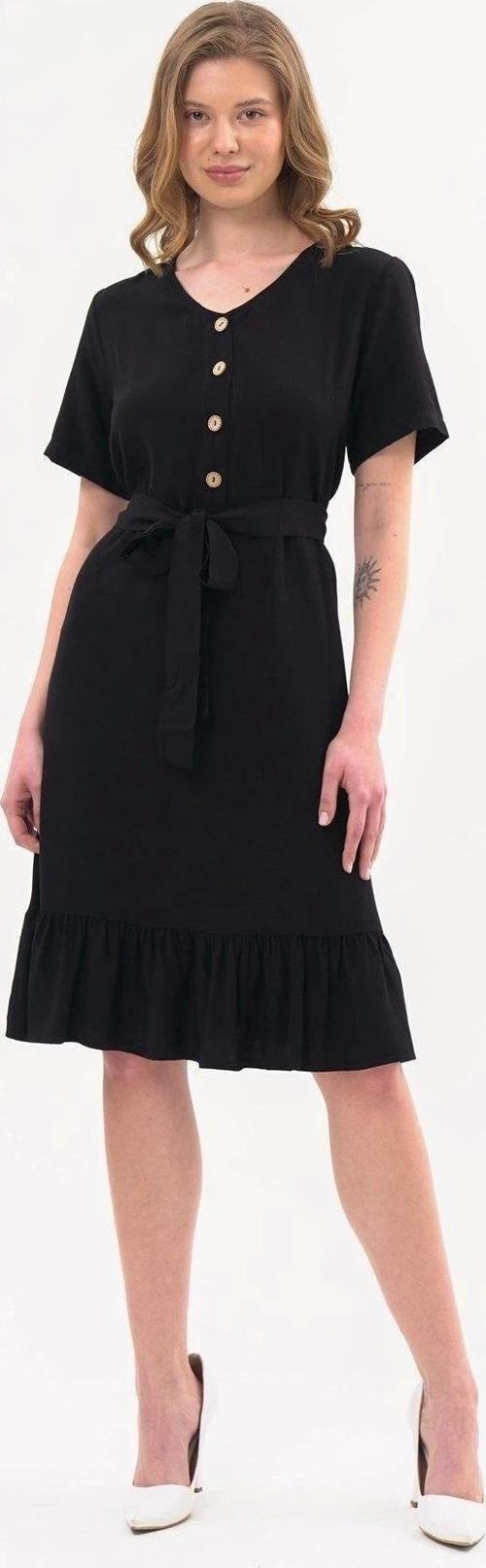 Kadın Önden Düğme Detaylı Yazlık Midi Elbise 4437/105