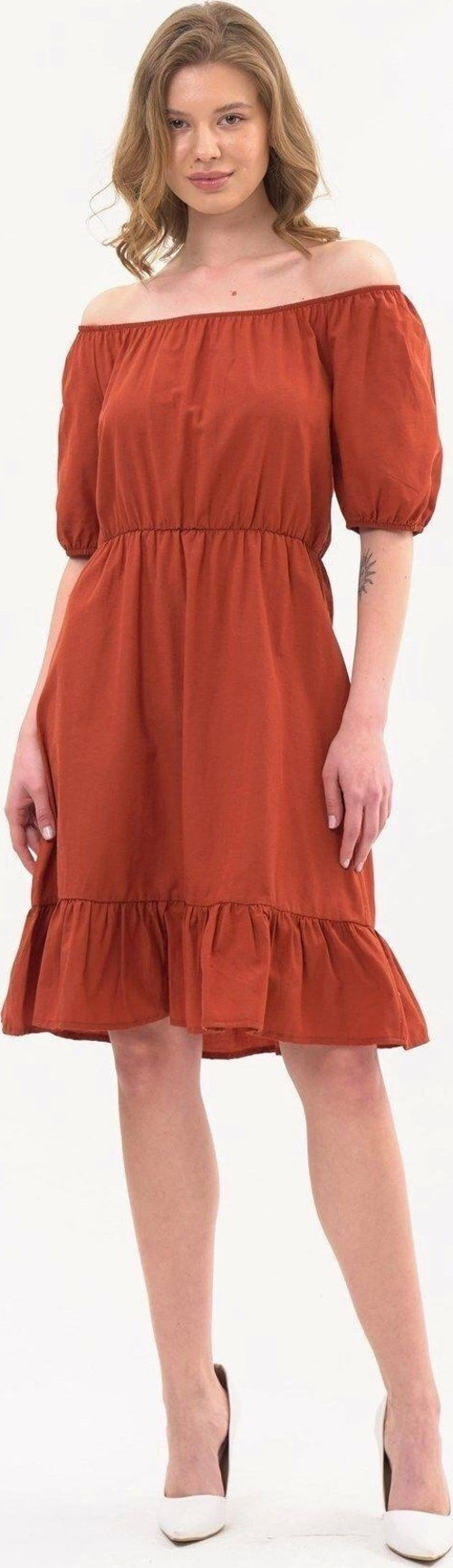 Kadın Beli Lastikli Tery Coton Elbise 4367/95