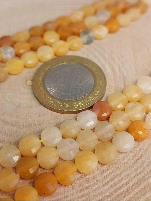 Akik Taşı YASSI Faset Kesim YARIM Dizi 6x4mm (42830) (18cm uzunluğundadır)