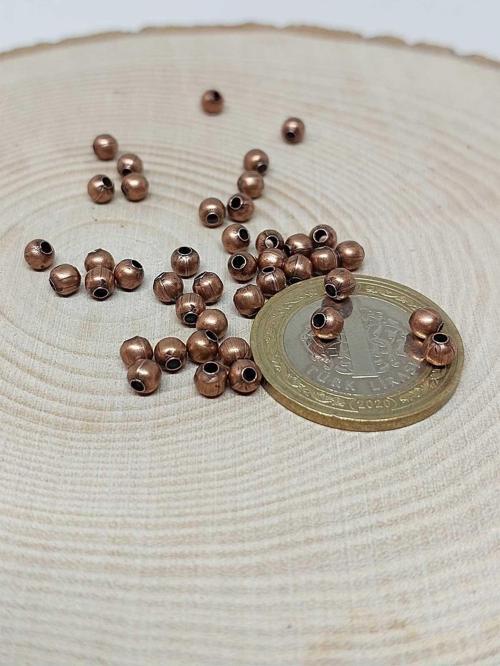 Bakır Renk Metal Ara Malzeme 4mm/100 Adet