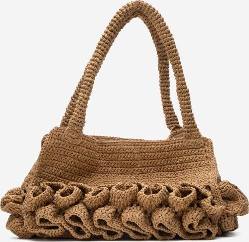 Kadın Hasır El Yapımı Şık Omuz Çantası ZY 25007 KETEN