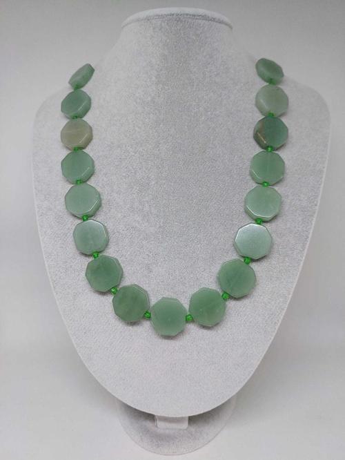 Aventurin Taşı Sekizgen Şekilli Kolye (klipsli) (35690)