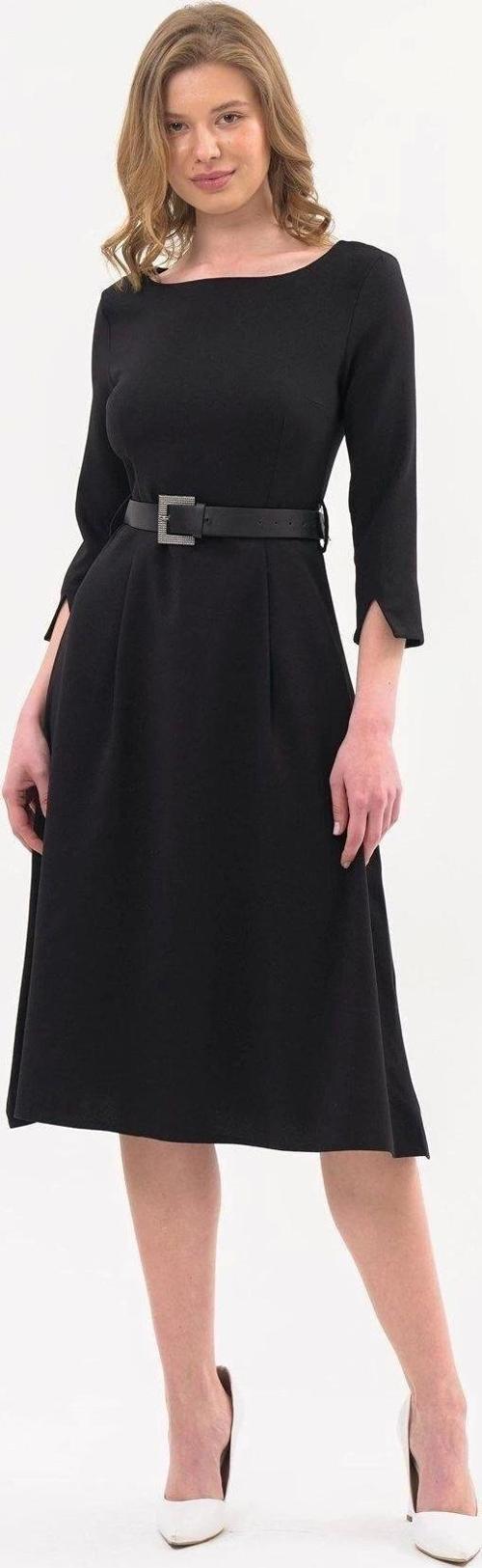 Kadın Yeni Sezon Kemerli Bisiklet Yaka Elbise 3809/110