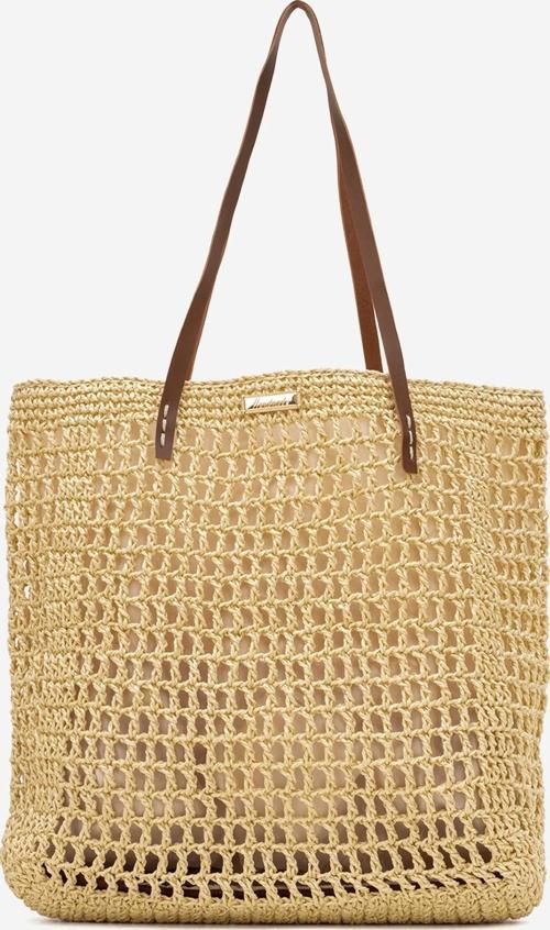 Kadın Hasır El Yapımı Omuz Çantası  ZY 25002 BEJ