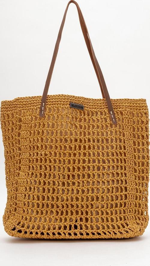 Kadın Hasır El Yapımı Omuz Çantası  ZY 25002 KAHVERENGİ