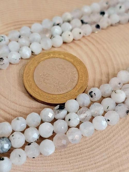 Ay Taşı Faset Kesim YARIM Dizi 5mm (18cm uzunluğundadır)