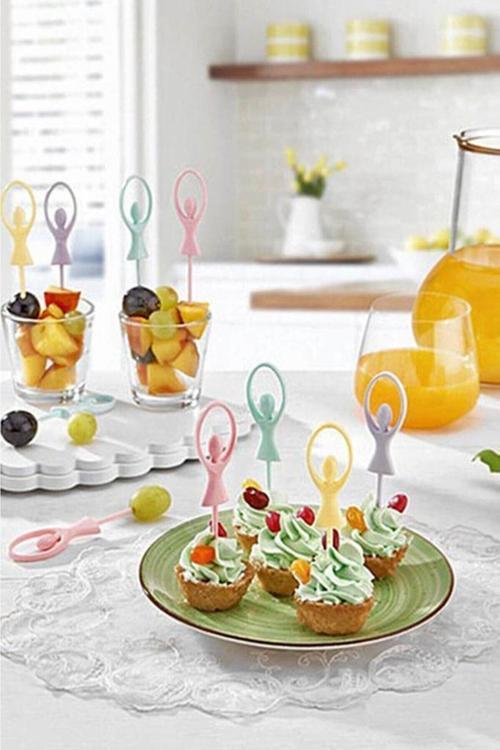 Plastik Balerin Sunum Kürdan Seti 10'Lu 12 Cm Sc-412