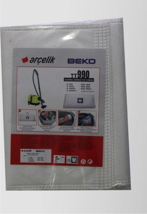 Özel Üretim 10 Adet S6990Py-Bks9650-Bks9660 Süpürge Toz Torbası %100 Toz Korumalı 3 Kat Elya