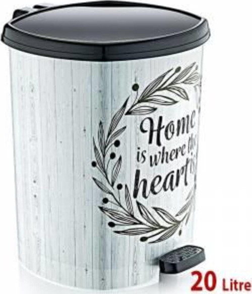 Beyaz Ahşap Home Heart'İs Dizayn 20Lt Büyükboy Pedallı Çöp Kovası Çıkabilir 2.Kovayla Sağlıklı Yaşam