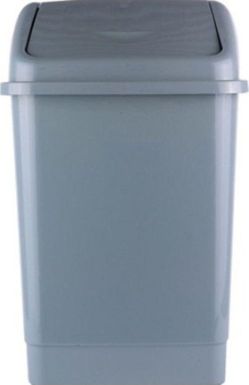 Gri Renk Çöp Kovası 30Lt 56X37Cm No4 Kapaklı Çöp Kutusu