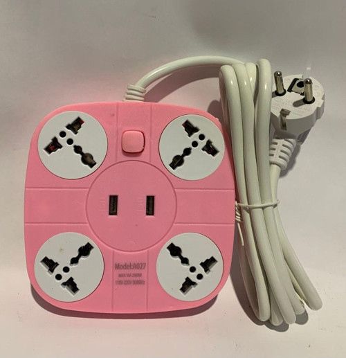 2 Usb Girişli 4 Priz Girişli Power Tuşlu Uzatma Priz Kablo