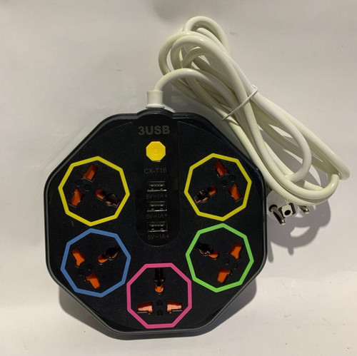 3 Usb Girişli 5 Universal Priz Girişli Toplam 8 Girişli Power Tuşlu Uzatma Priz Kablo