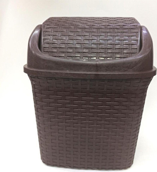 Plastik Kendinden Desenli Klikli Hasır 34 Cm Yüksekliğinde Çöp Kovası
