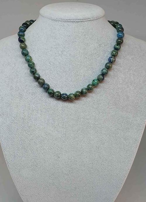 Azurit Taşı Kolye 8mm (boyalıdır) (klipsli)